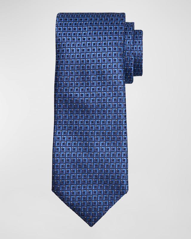 Mens Microfantasy Silk Geometric Tie Product Image