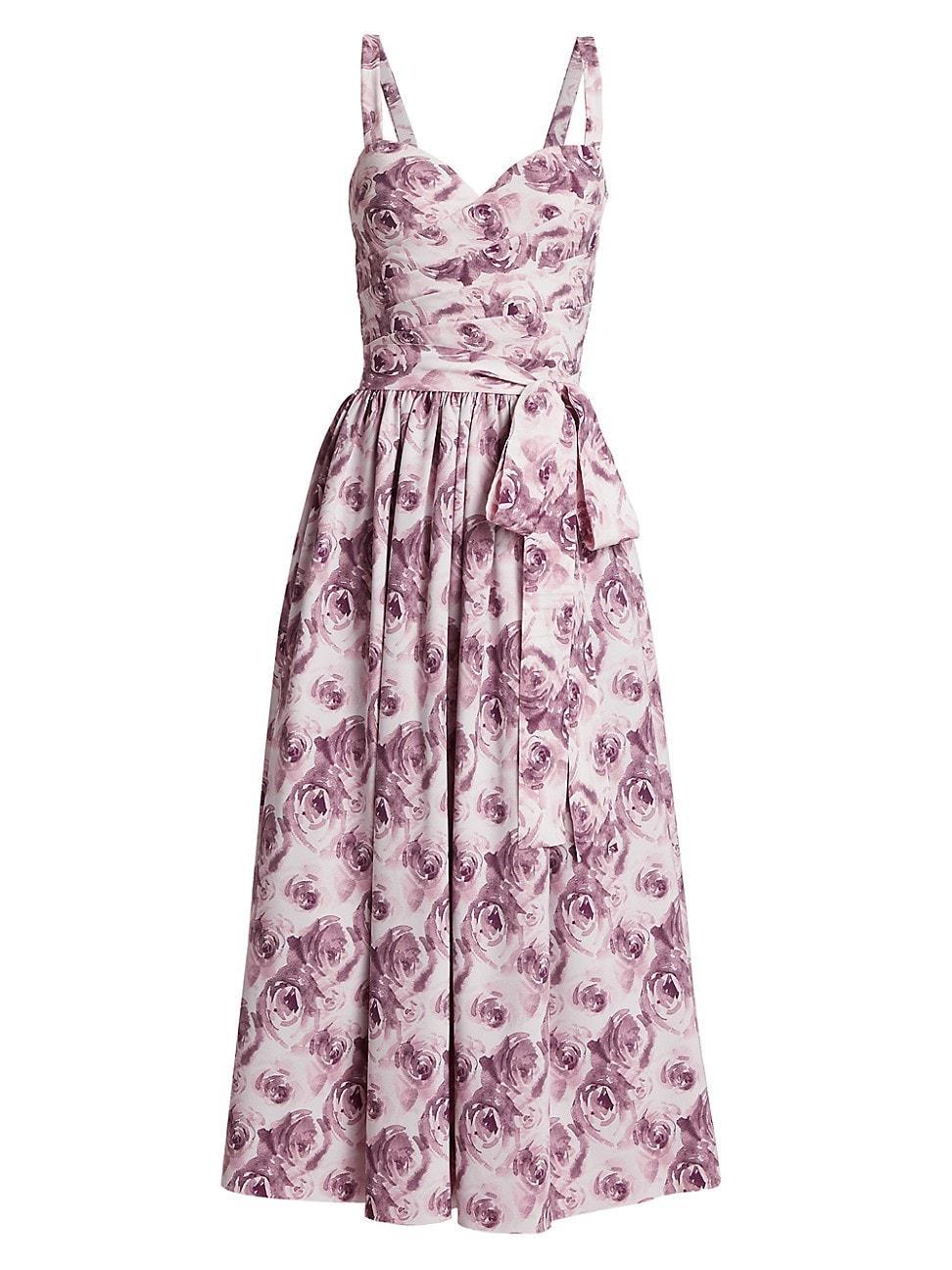 Womens Arik Floral Tie Midi-Dress Product Image