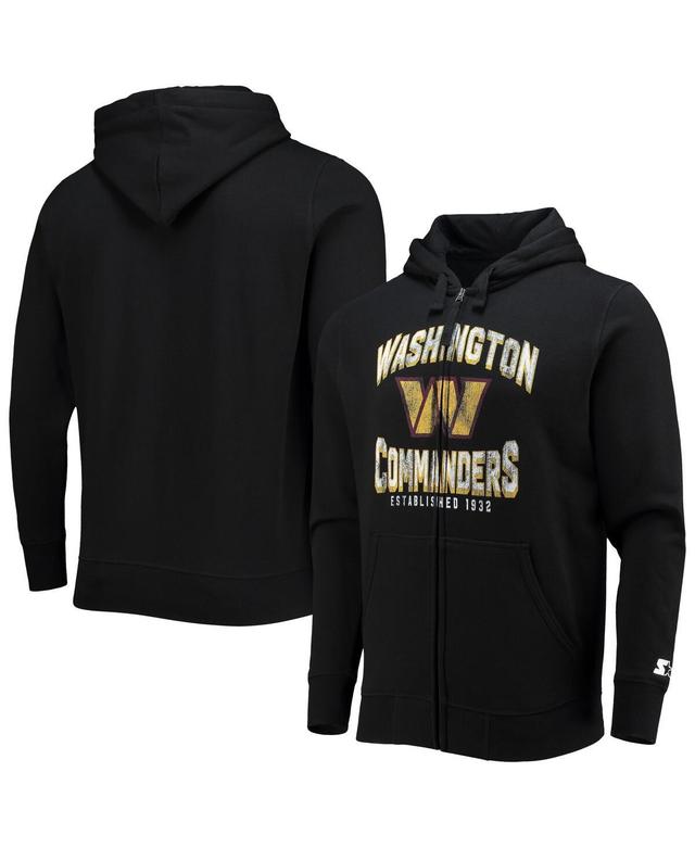 Mens Starter Black Washington Commanders Post-Season Full-Zip Hoodie Product Image