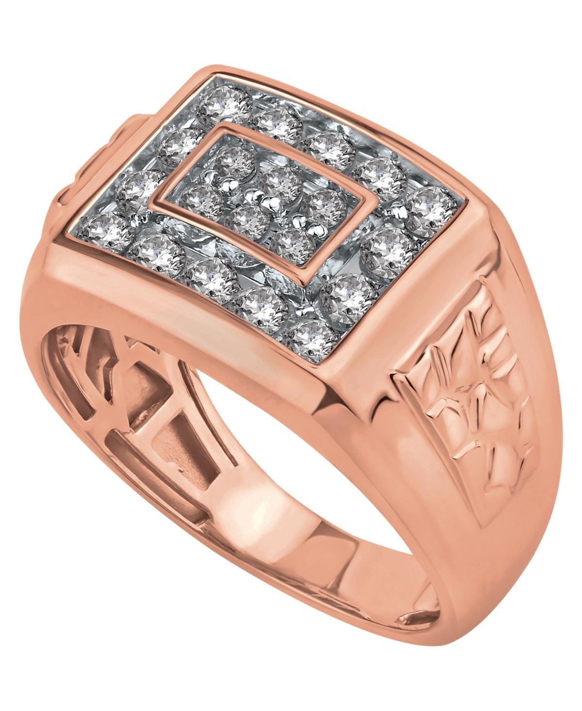 Mens Diamond Cluster Nugget Detail Ring (1 ct. t.w.) in 10k Gold Product Image