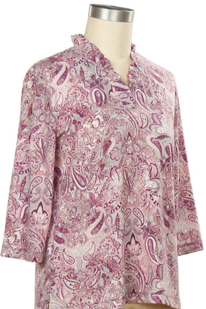 3/4 Slv Paisley Print Top Product Image