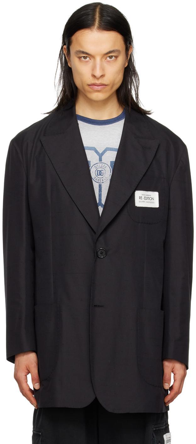 Black Deconstructed Blazer In N0000 Black Product Image