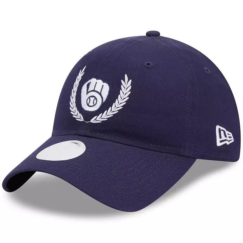 Womens New Era Navy Milwaukee Brewers Leaves 9TWENTY Adjustable Hat Product Image