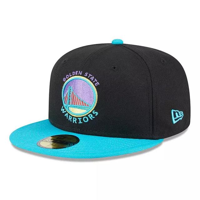 Mens New Era Black/Turquoise Golden State Warriors Arcade Scheme 59FIFTY Fitted Hat Product Image