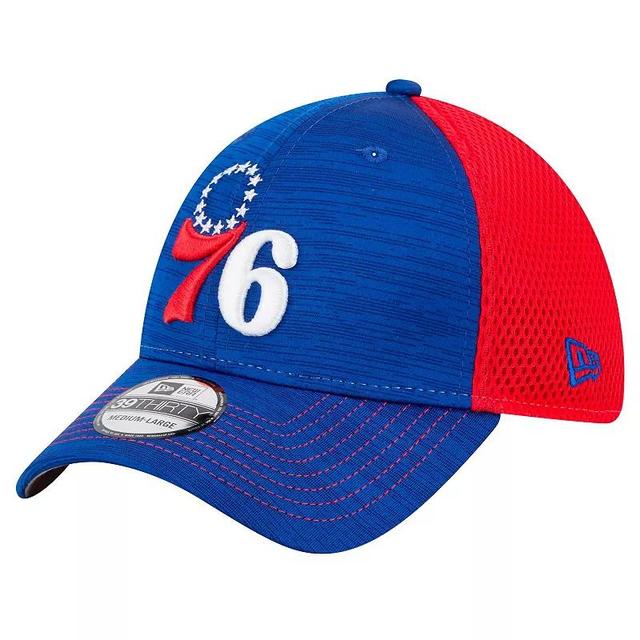 Mens New Era Royal/Red Philadelphia 76ers Active Tech Neo Flex 39THIRTY Flex Hat Product Image