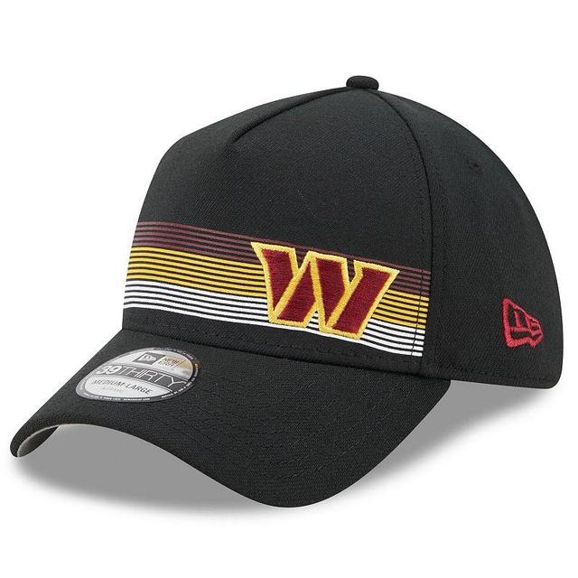 Mens New Era Black Washington Commanders Flawless Stripe 39THIRTY Flex Hat Product Image