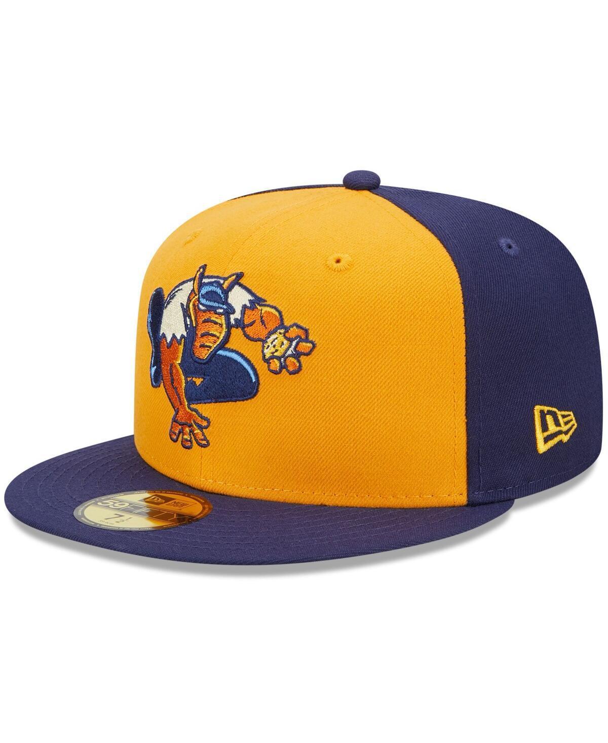 Mens New Era Gold Montgomery Biscuits Marvel x Minor League 59FIFTY Fitted Hat - Gold Product Image