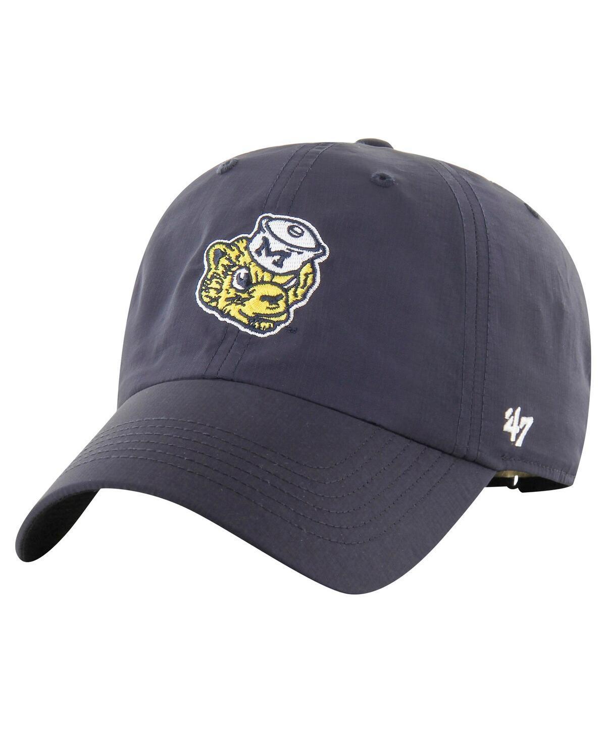 47 Brand Mens Navy Michigan Wolverines Clean Up brrr Adjustable Hat Product Image