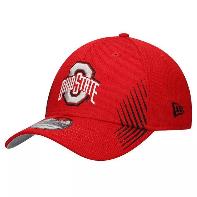 Mens New Era Scarlet Ohio State Buckeyes Active Slash Sides 39THIRTY Flex Hat Product Image