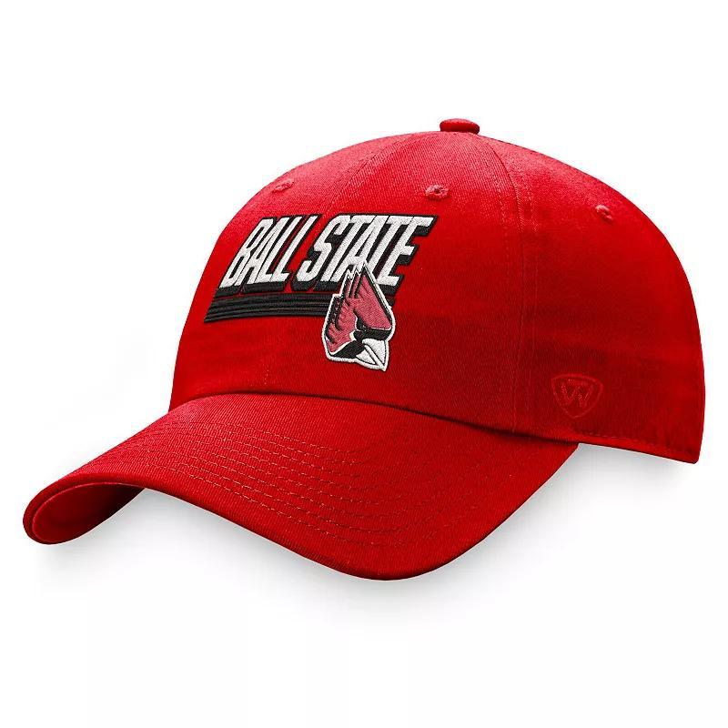 Mens Top of the World Cardinal Ball State Cardinals Slice Adjustable Hat Product Image