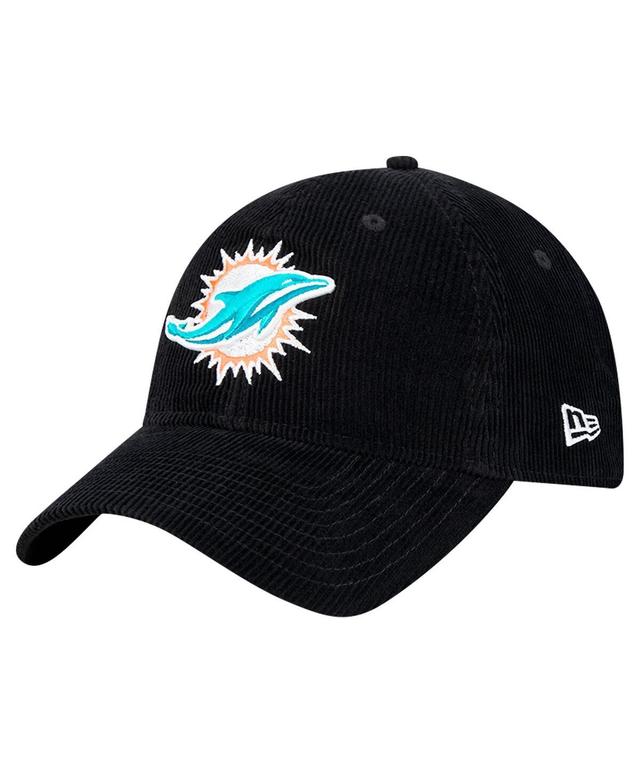 New Era Mens Black Miami Dolphins Corded 9TWENTY Adjustable Hat Product Image