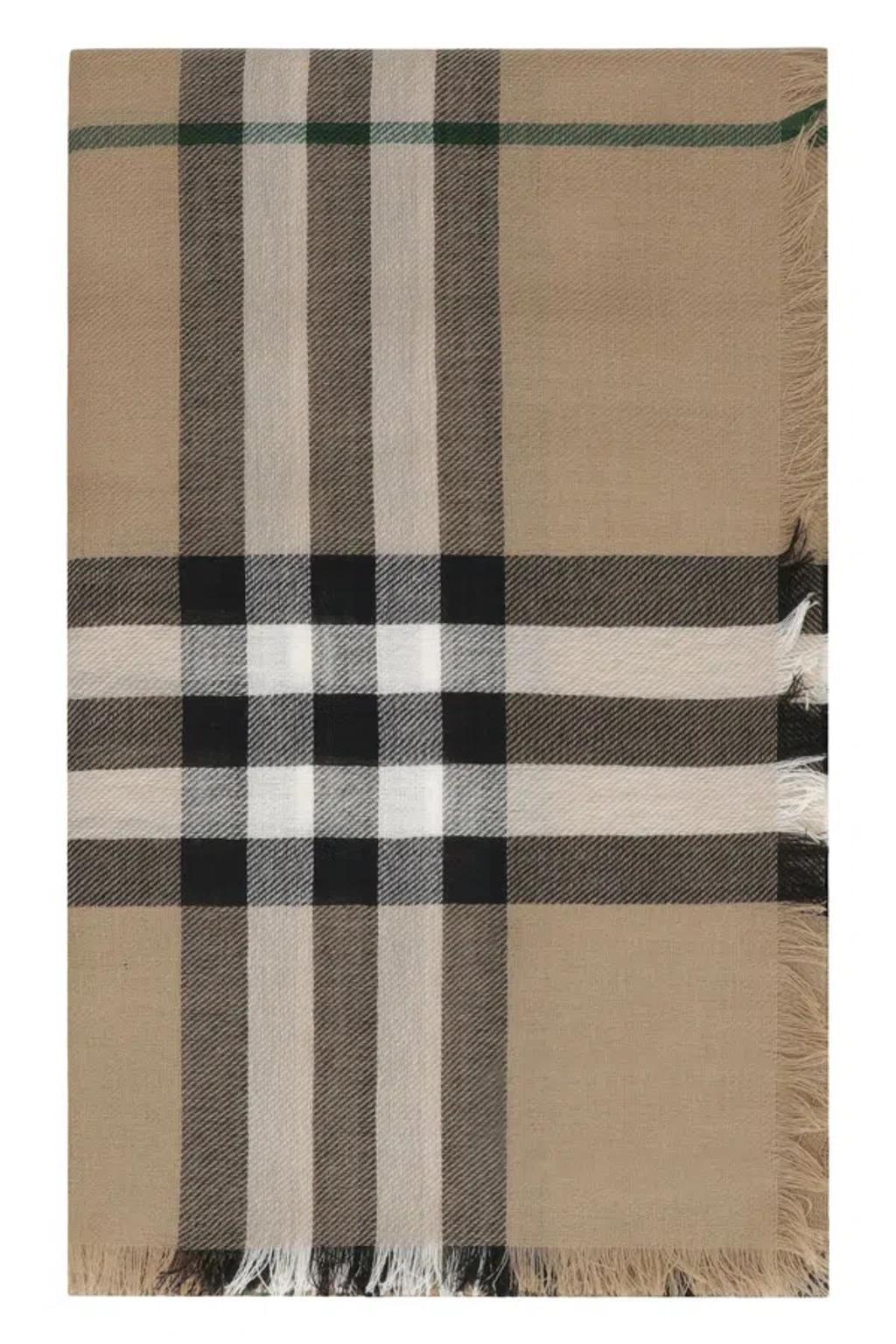 BURBERRY Check Motif Scarf In Brown Product Image