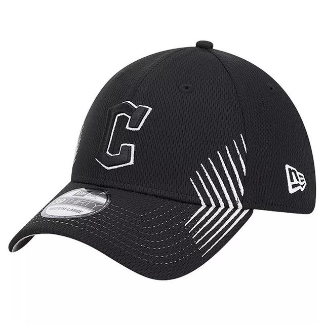 Mens New Era Black Cleveland Guardians Active Dash Mark 39THIRTY Flex Hat Product Image