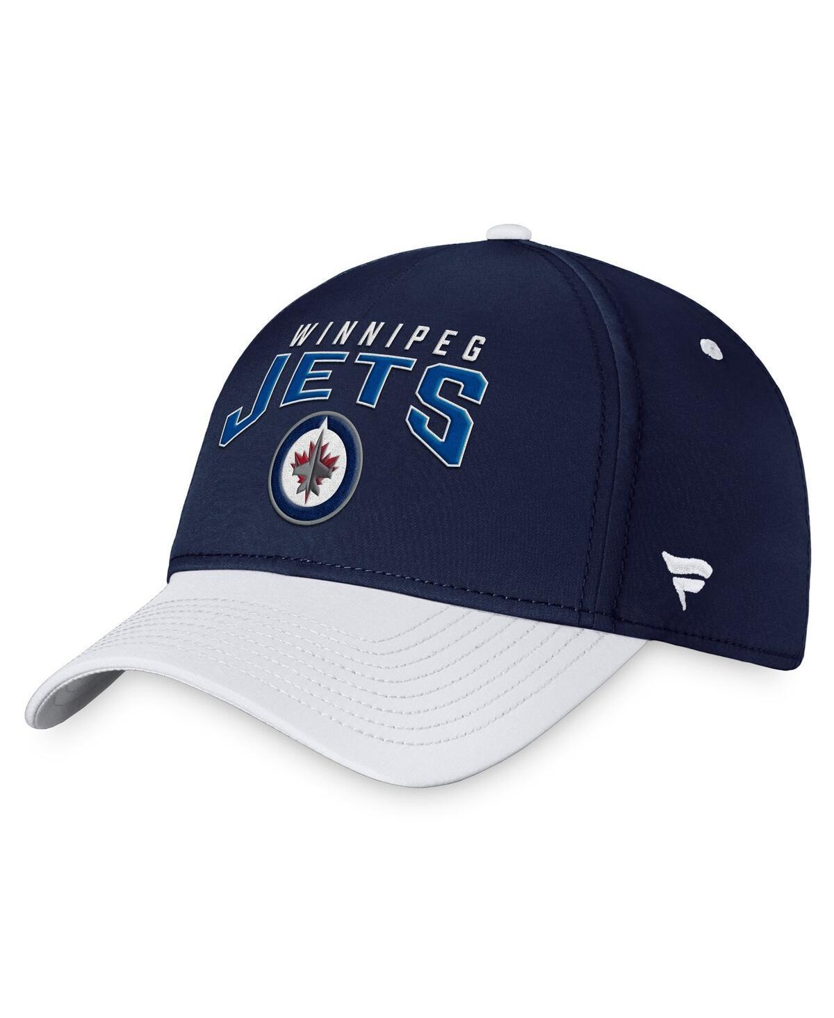 Mens Fanatics Branded Navy/White Winnipeg Jets Fundamental 2-Tone Flex Hat Jts Blue Product Image