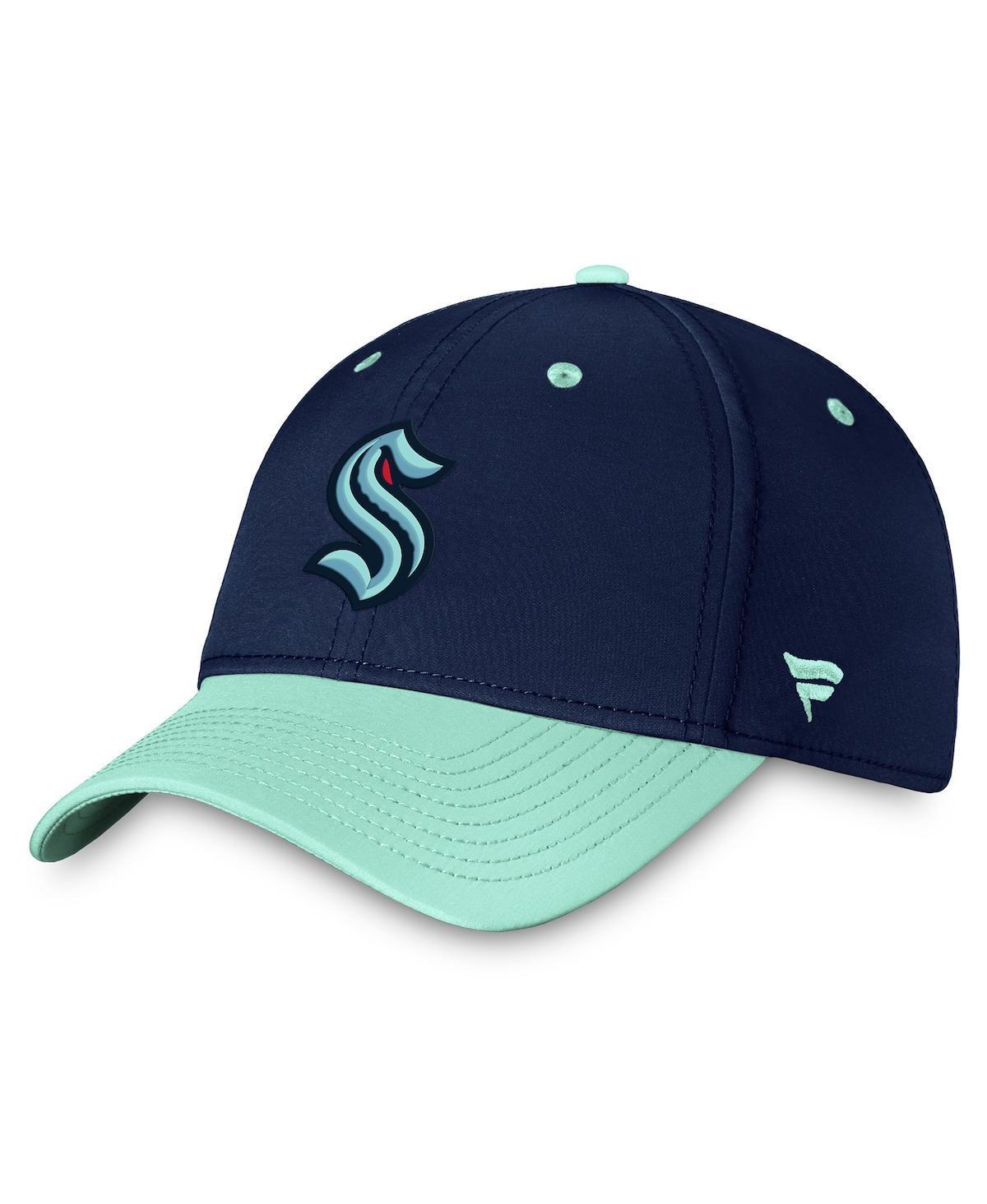 Mens Fanatics Deep Sea Blue Seattle Kraken Authentic Pro Rink Two-Tone Flex Hat - Deep Sea Blue Product Image