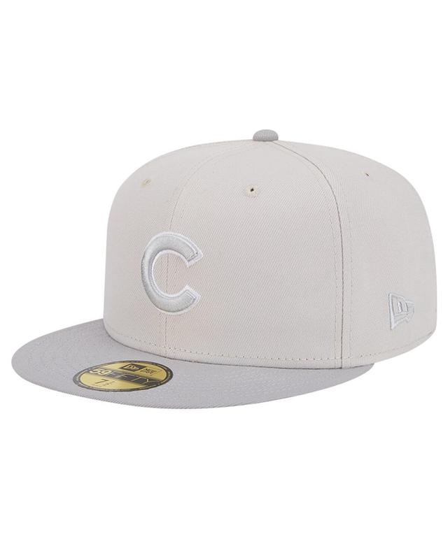 New Era Mens Khaki Chicago Cubs Two-Tone Color Pack 59FIFTY Fitted Hat - Khaki, Gray Product Image