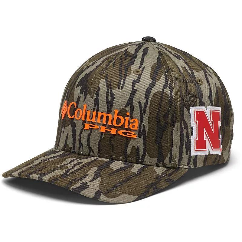 Mens Columbia Mossy Oak Camo Nebraska Huskers Bottomland Flex Hat Product Image