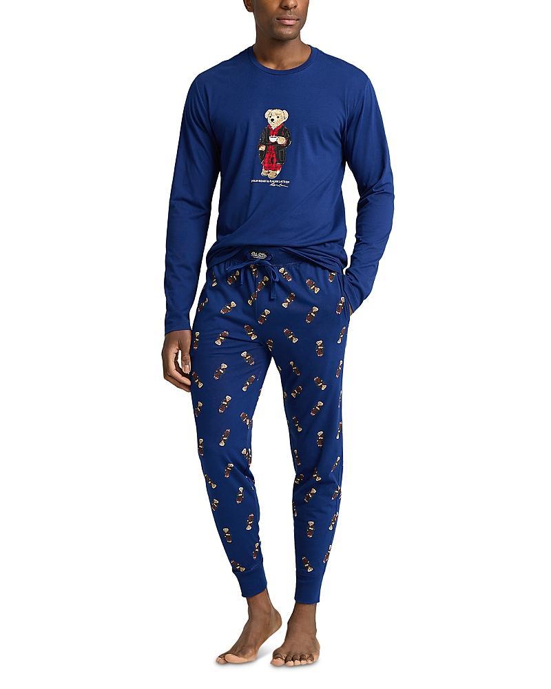 POLO RALPH LAUREN 2 Piece Polo Bear Top & Jogger Pajama Set - Exclusive In Fall Royal Fall Morning Product Image