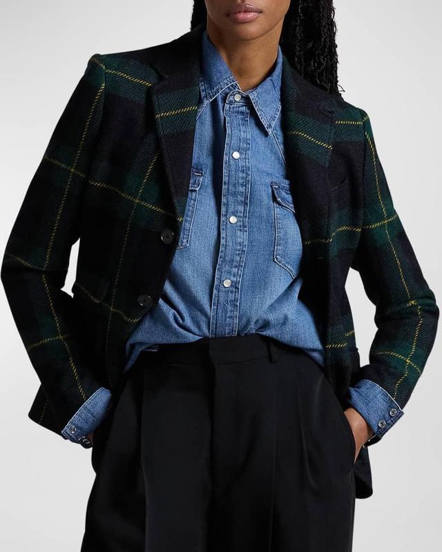 Plaid Wool Twill Blazer Product Image