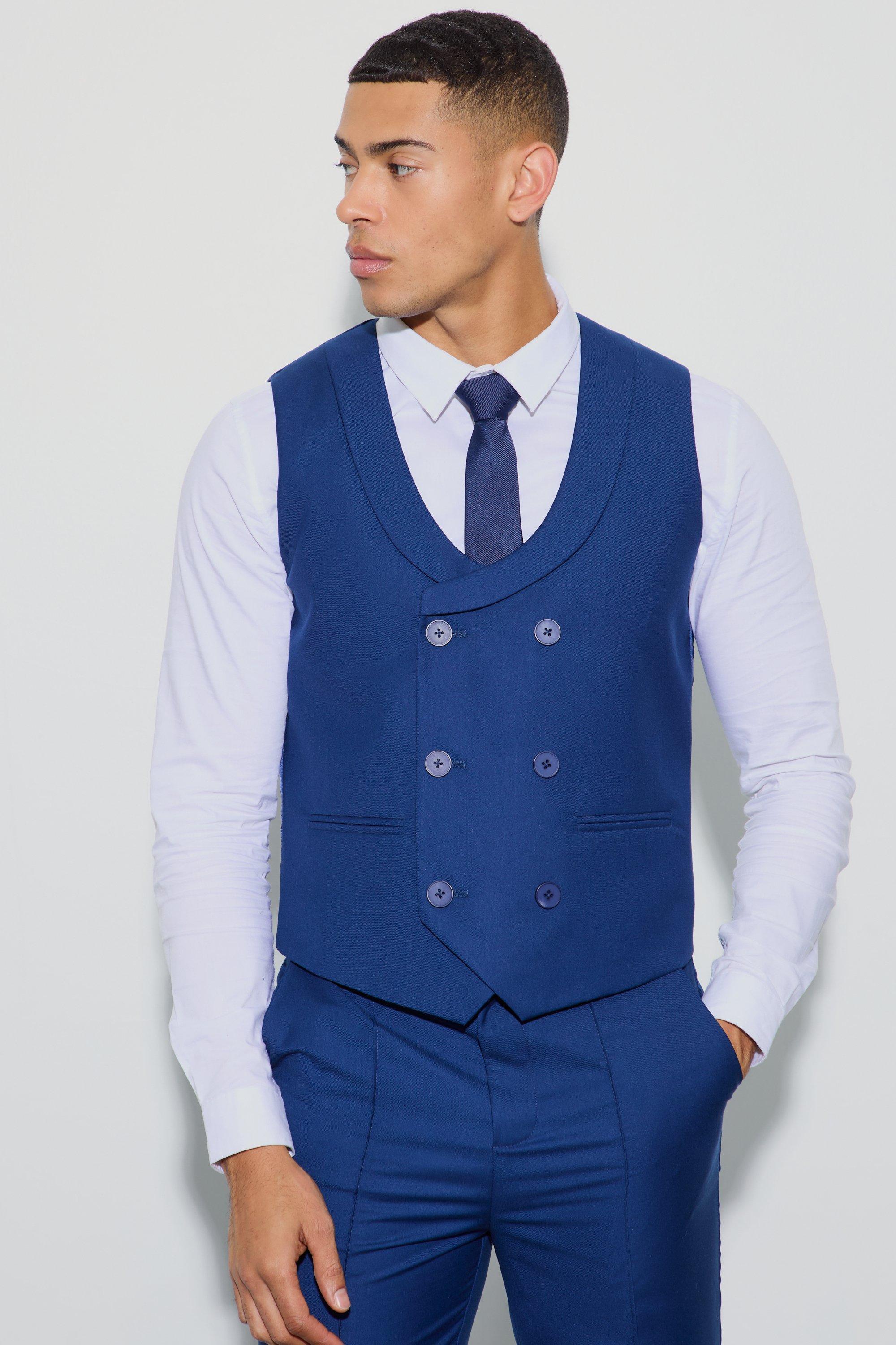 Double Breasted Waistcoat | boohooMAN USA Product Image