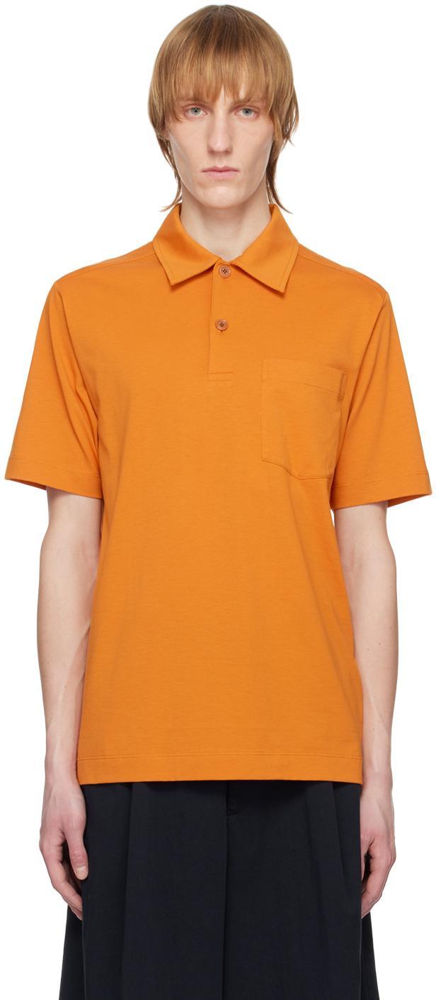 Orange Pocket Polo In 209 Amber Product Image