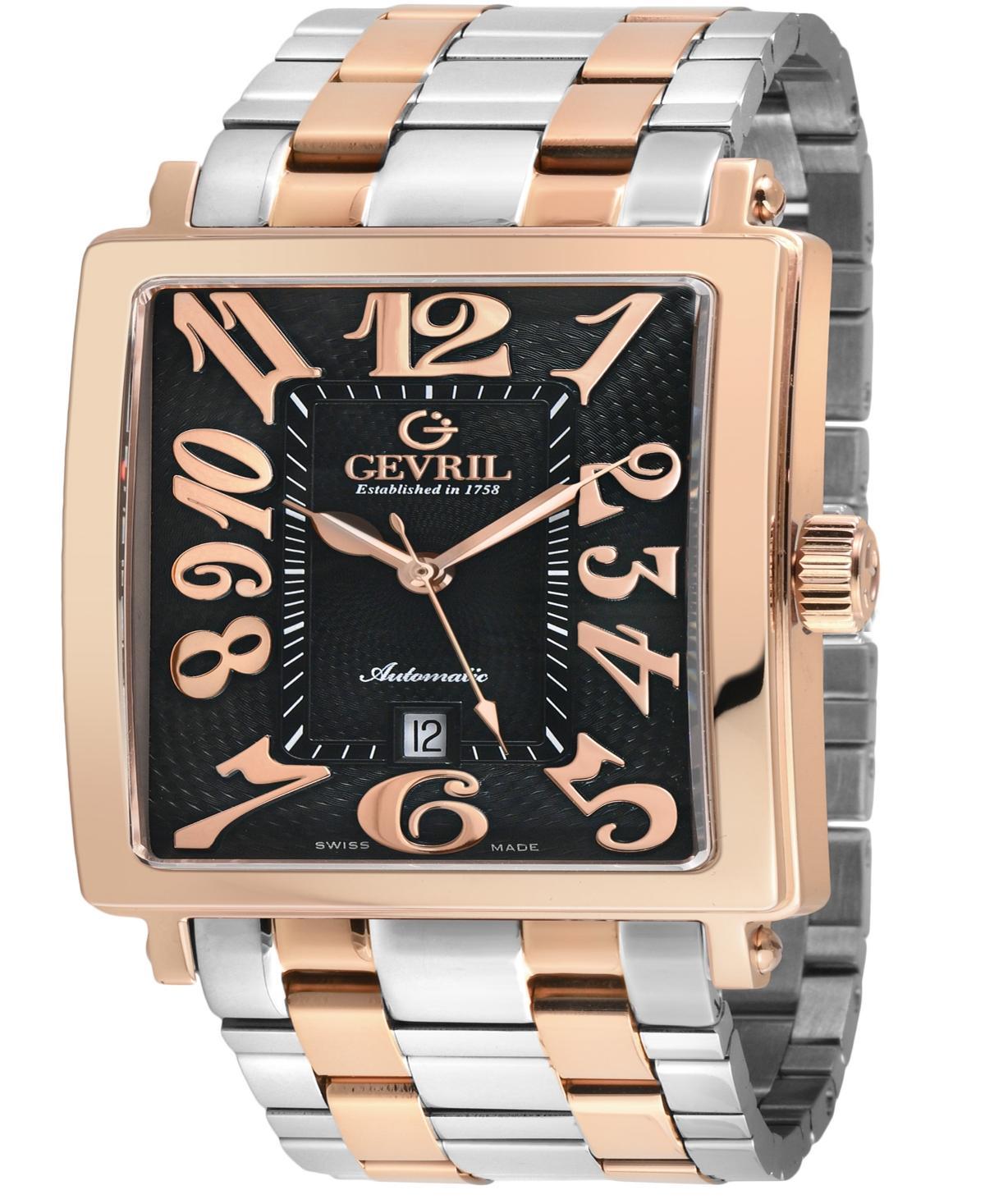 Gevril Mens Avenue of Americas Swiss Automatic Two-Tone Stainless Steel Bracelet Watch 44mm Product Image