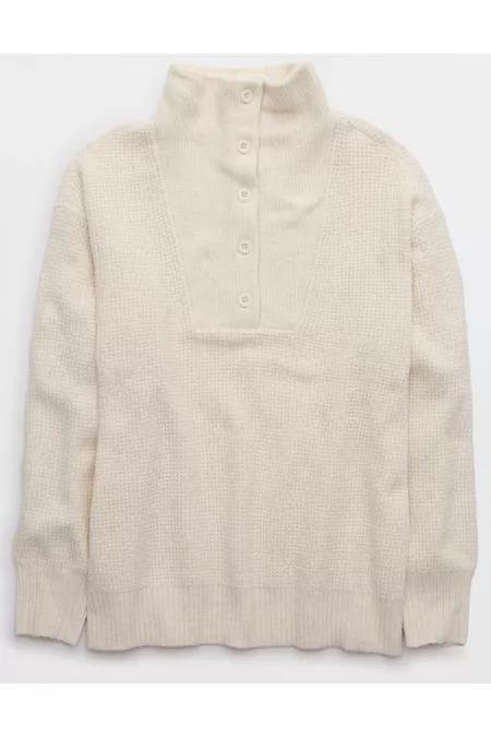 Aerie CozyUp Waffle Button Sweater Women's Product Image