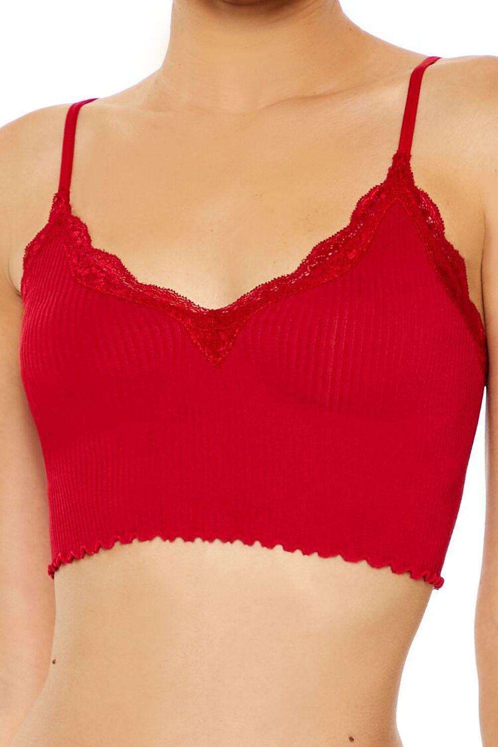 Seamless Lace-Trim Longline Bralette | Forever 21 Product Image