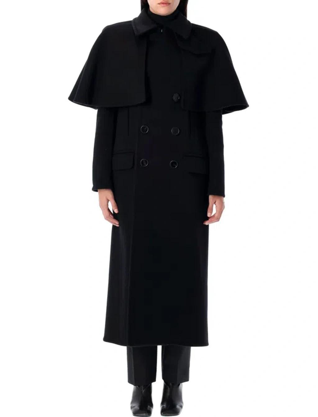 CHLOÉ Cape Long Coat In Black Product Image