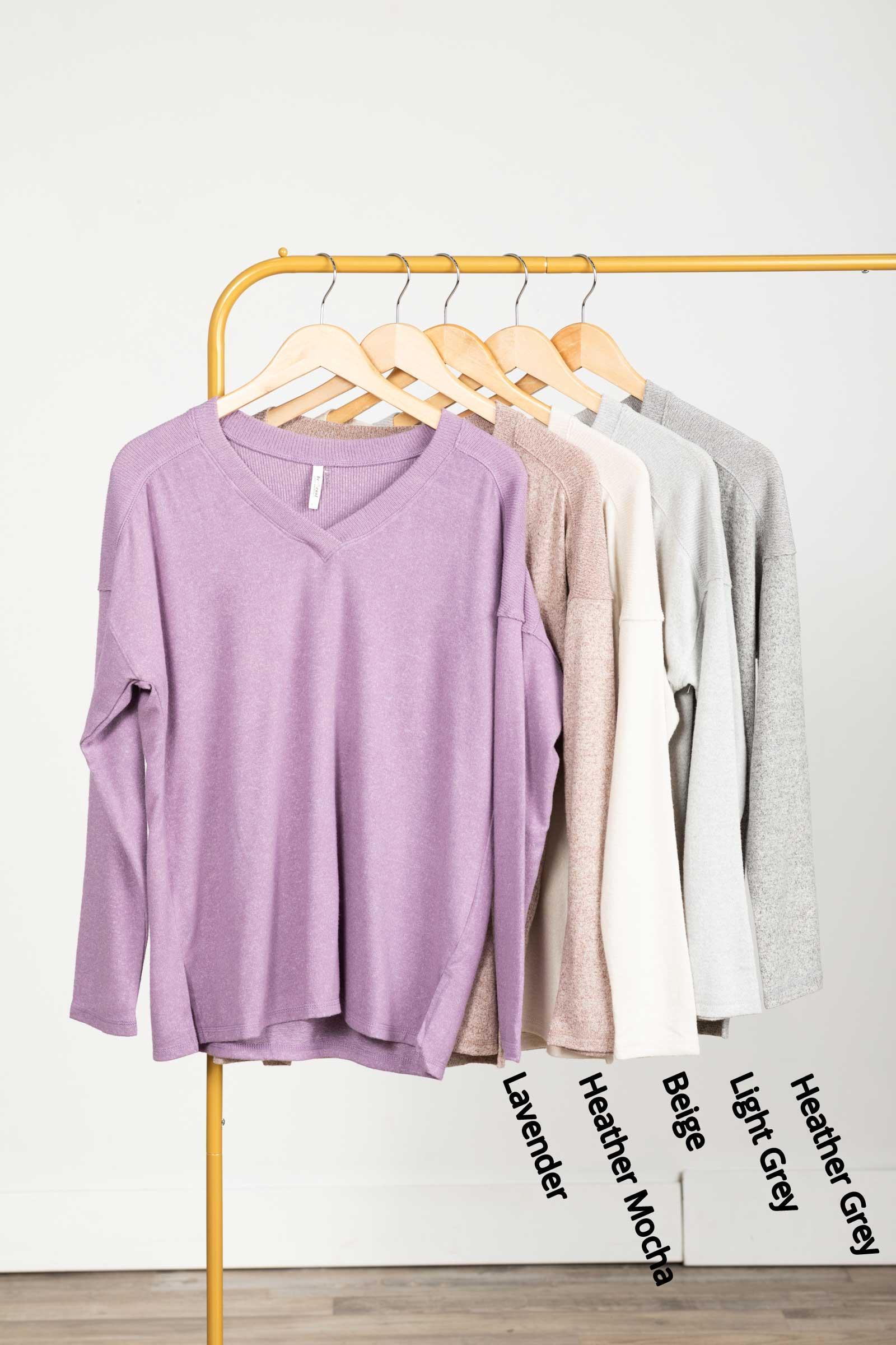 Ultra Soft V-Neck Long Sleeve Knit Top Product Image