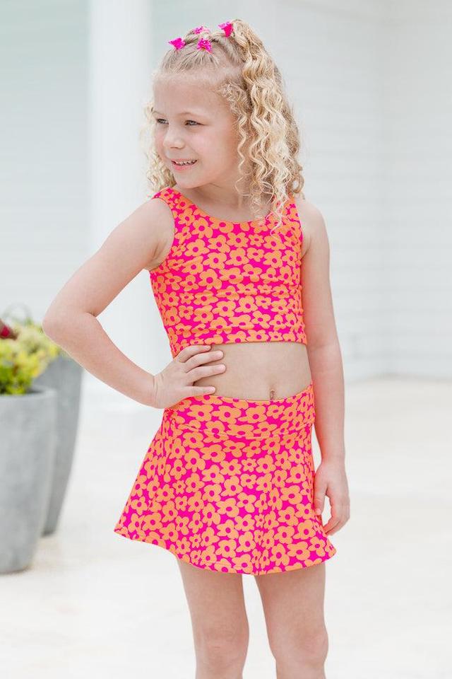 Kid's Miles Ahead in Floral Flair Crop Tank Bra Top Product Image