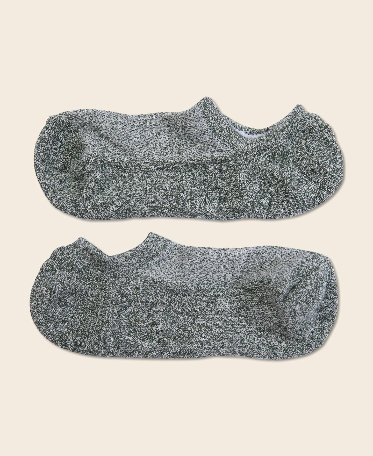 Colored Cotton No Show Socks - Sage Green Product Image