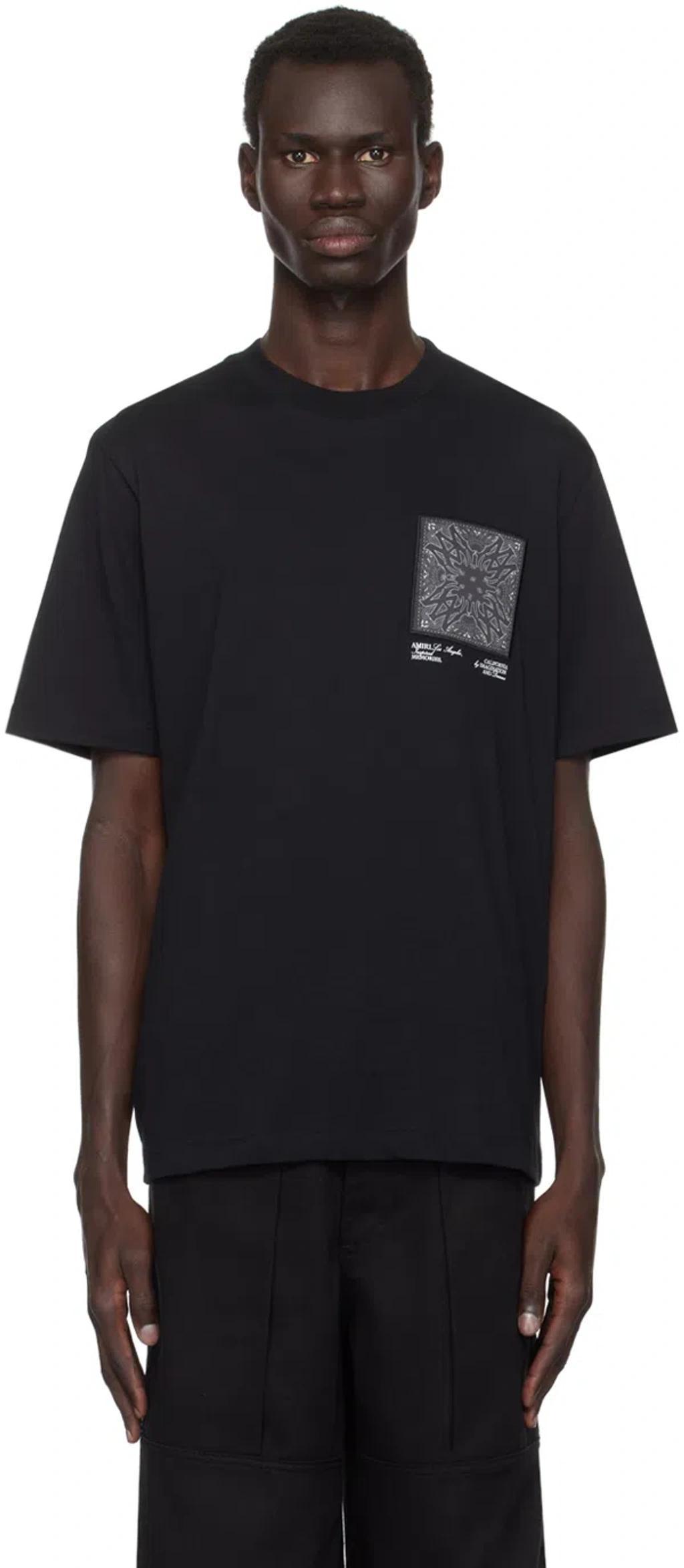 Black Ma Bandana Silk Appliqué T-shirt Product Image