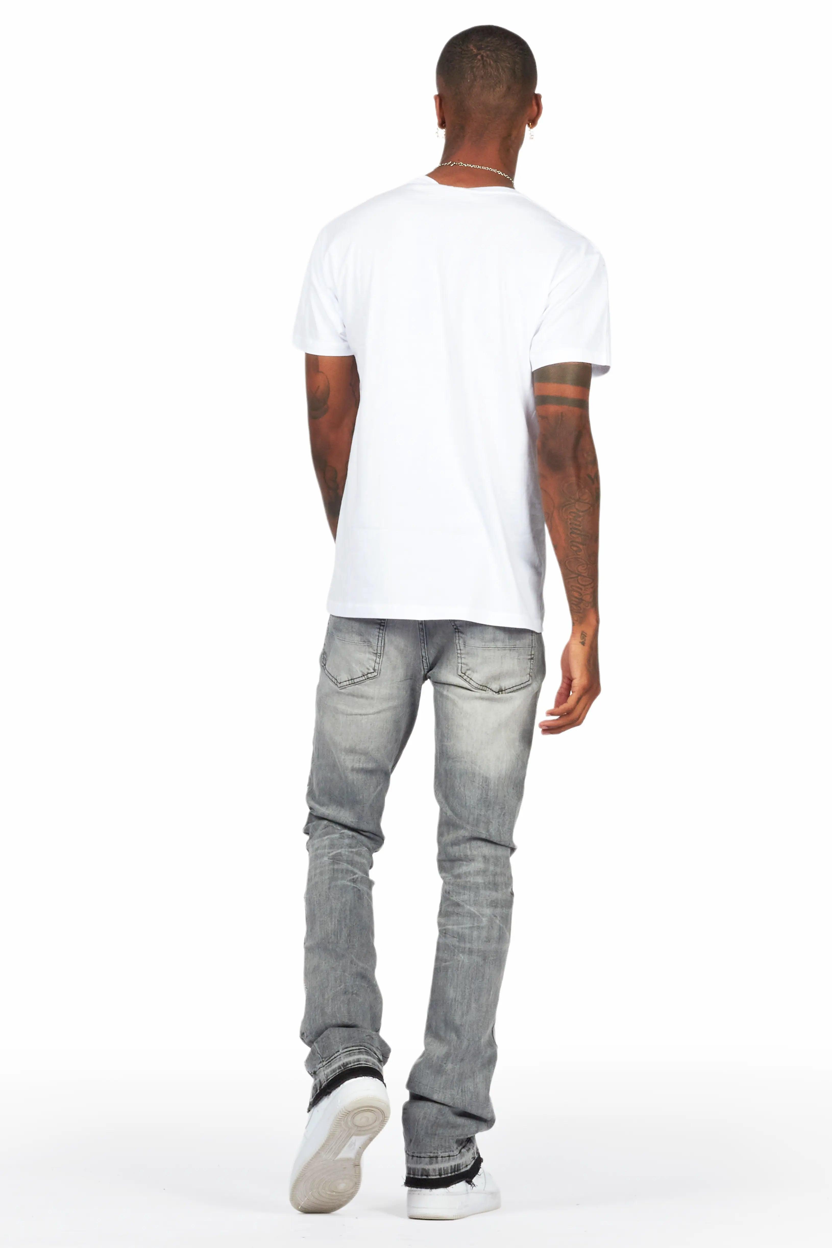 Eren Grey/Pink Stacked Flare Jean Male Product Image