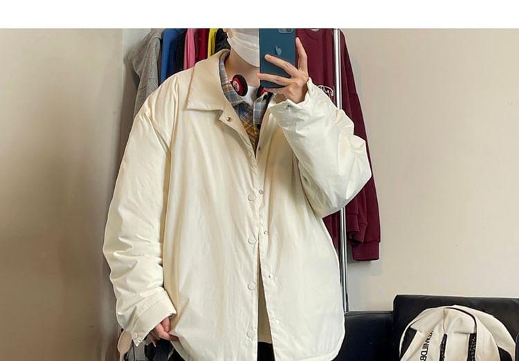 Hooded Padded Button-Up Jacket product image