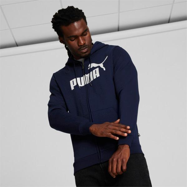 PUMA Essentials Men's Hoodie in Peacoat/White Product Image