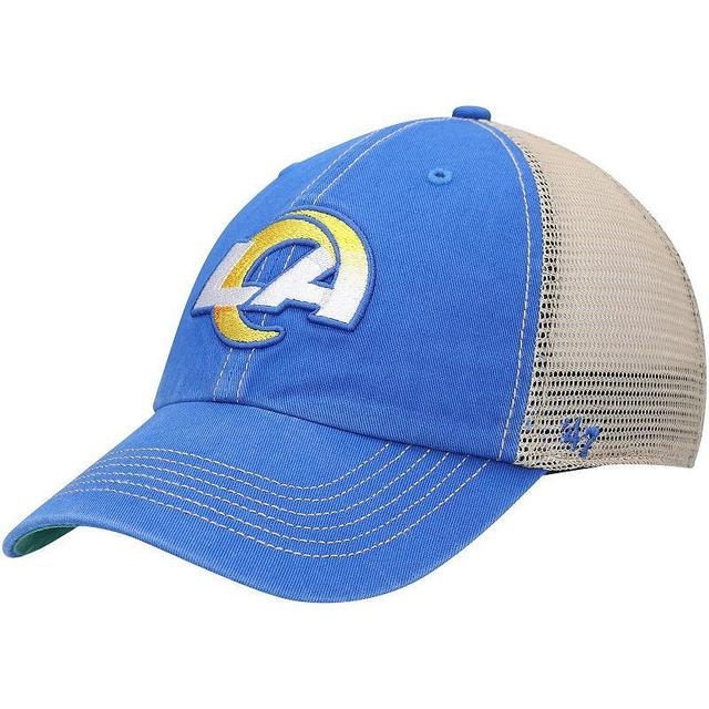 Mens 47 Royal/Natural Los Angeles Rams LA Trawler Trucker Clean Up Snapback Hat Product Image