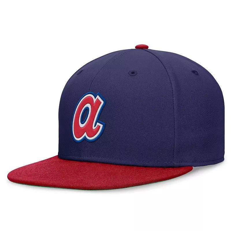 Mens Nike Royal/Red Atlanta Braves Rewind Cooperstown True Performance Fitted Hat Product Image