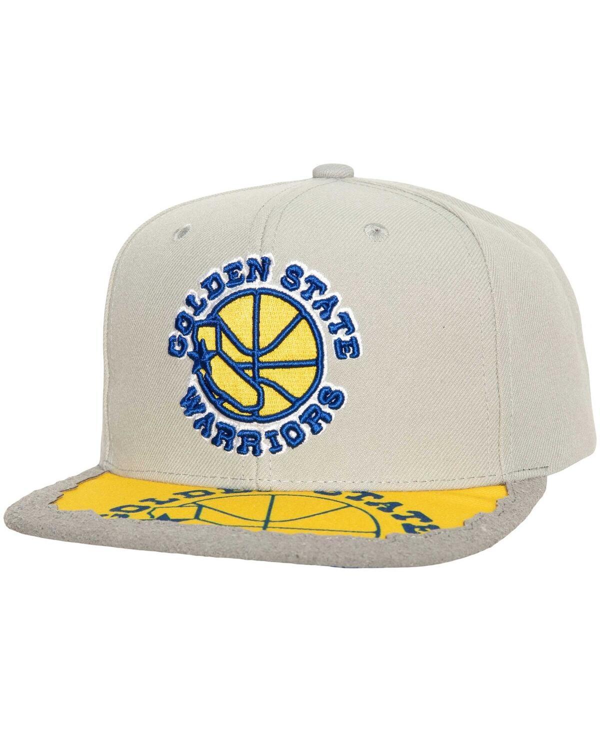 Mens Mitchell & Ness Gray Golden State Warriors Munch Time Snapback Hat Product Image