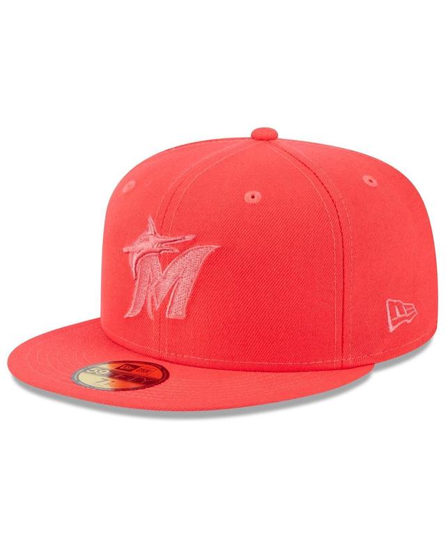 Mens New Era Red Miami Marlins 2023 Spring Color Basic 59FIFTY Fitted Hat Product Image