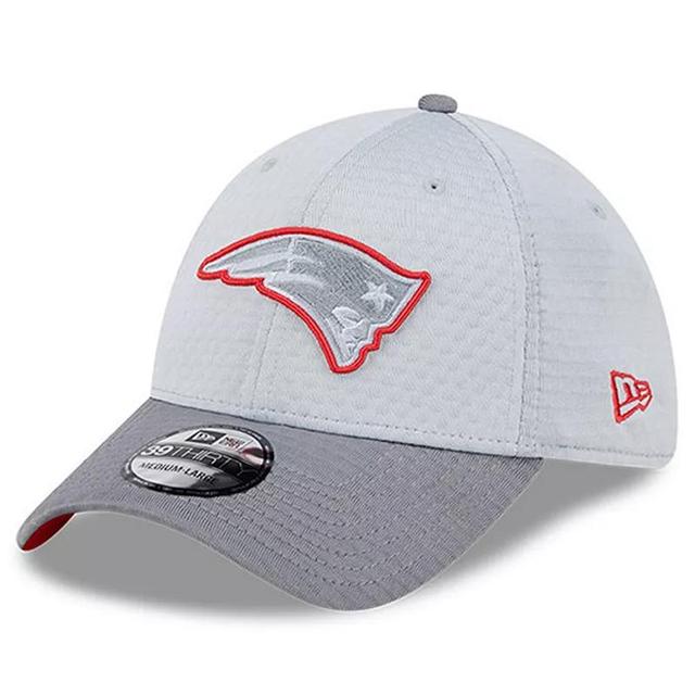 Mens New Era Gray New England Patriots 2024 NFL Training Camp 39THIRTY Flex Hat Product Image