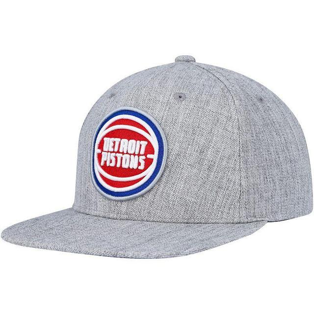 Mens Mitchell & Ness Heather Gray Detroit Pistons Hardwood Classics 2.0 Snapback Hat Product Image