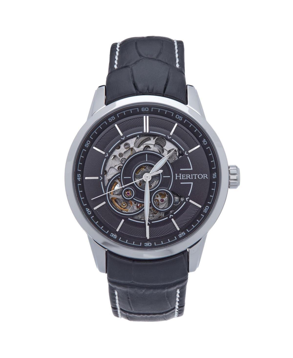 Men's Heritor Automatic Davies Semi-Skeleton Leather-Band Watch, 0 Product Image