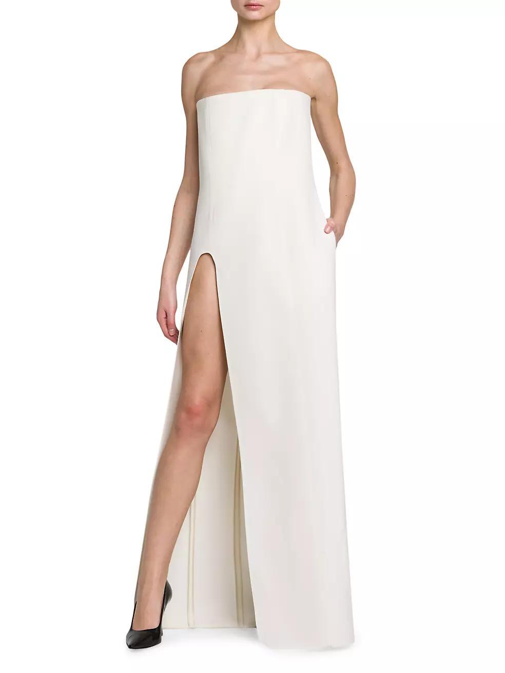 Wool U-Slit Strapless Gown Product Image