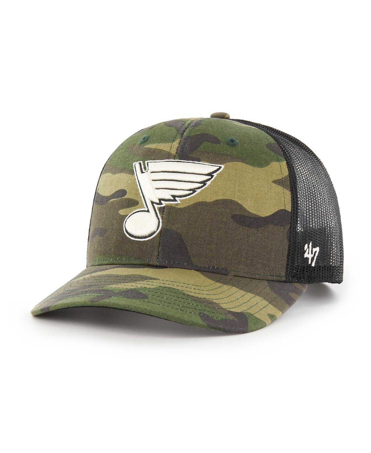 Mens 47 Brand Camo St. Louis Blues Trucker Snapback Hat - Camo Product Image