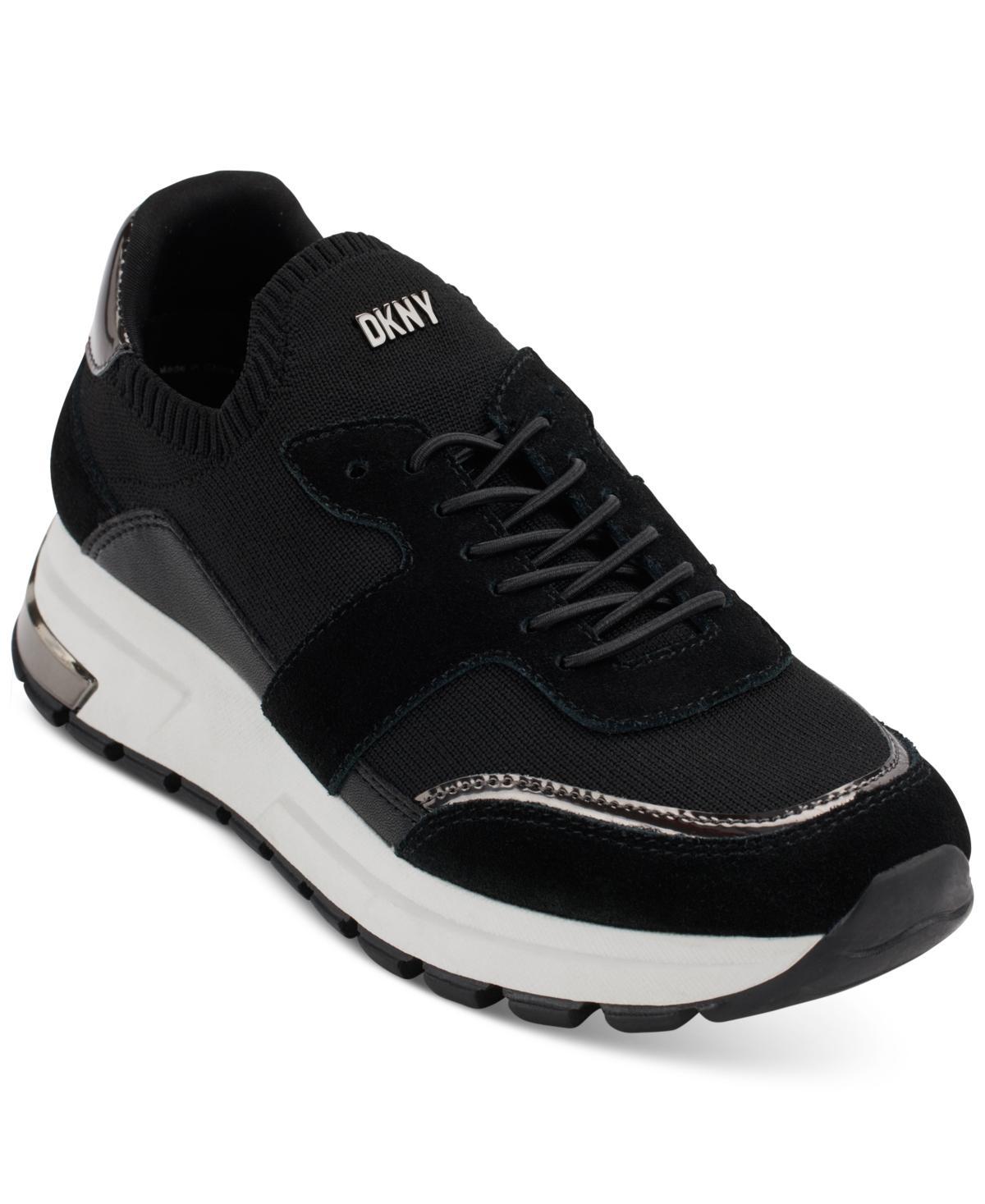 Dkny Womens Maida Lace-Up Low-Top Running Sneakers - Black/ Product Image