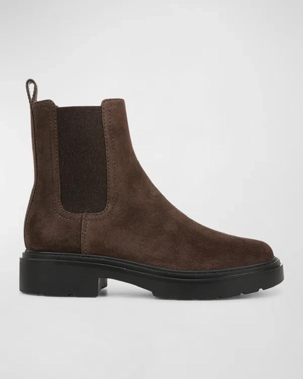 Suede Chelsea Ankle Booties In Truffle product image