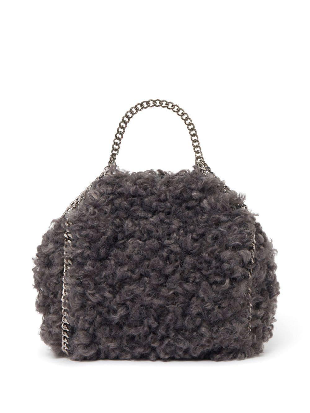 Small Falabella Teddy Tote Bag In Grey Product Image