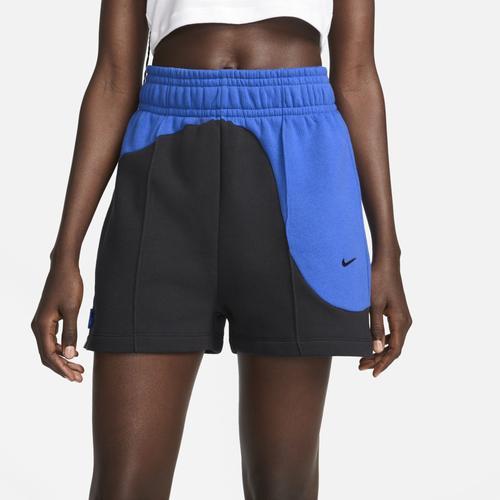 Nike Womens Color Clash Shorts - Black/Blue Product Image