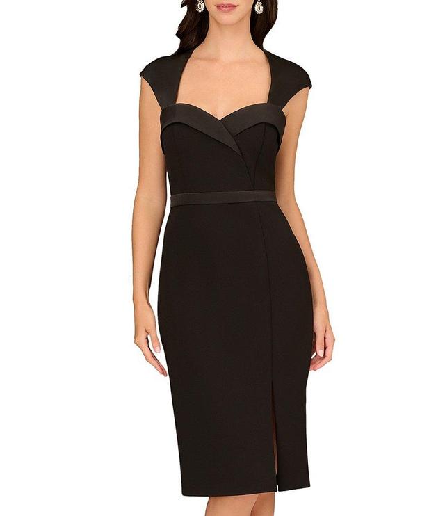 Aidan Mattox Stretch Sweetheart Neck Cap Sleeve Sheath Dress Product Image